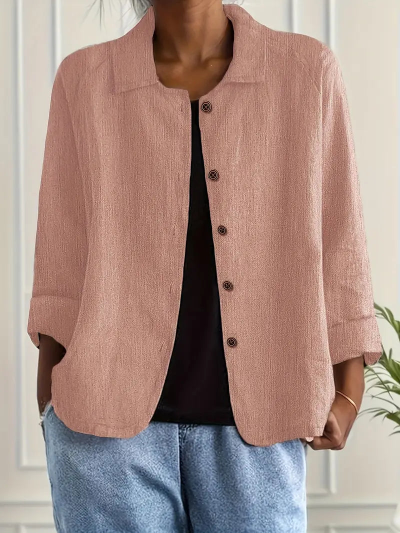 Women's Textured Button Front Overshirt