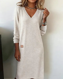 Kimberly | Women's V Neck Midi Pocket Dress
