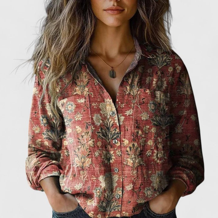Women's Vintage Floral Print Shirt