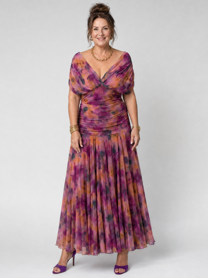 Women's Off Shoulder Flared Midi Dress