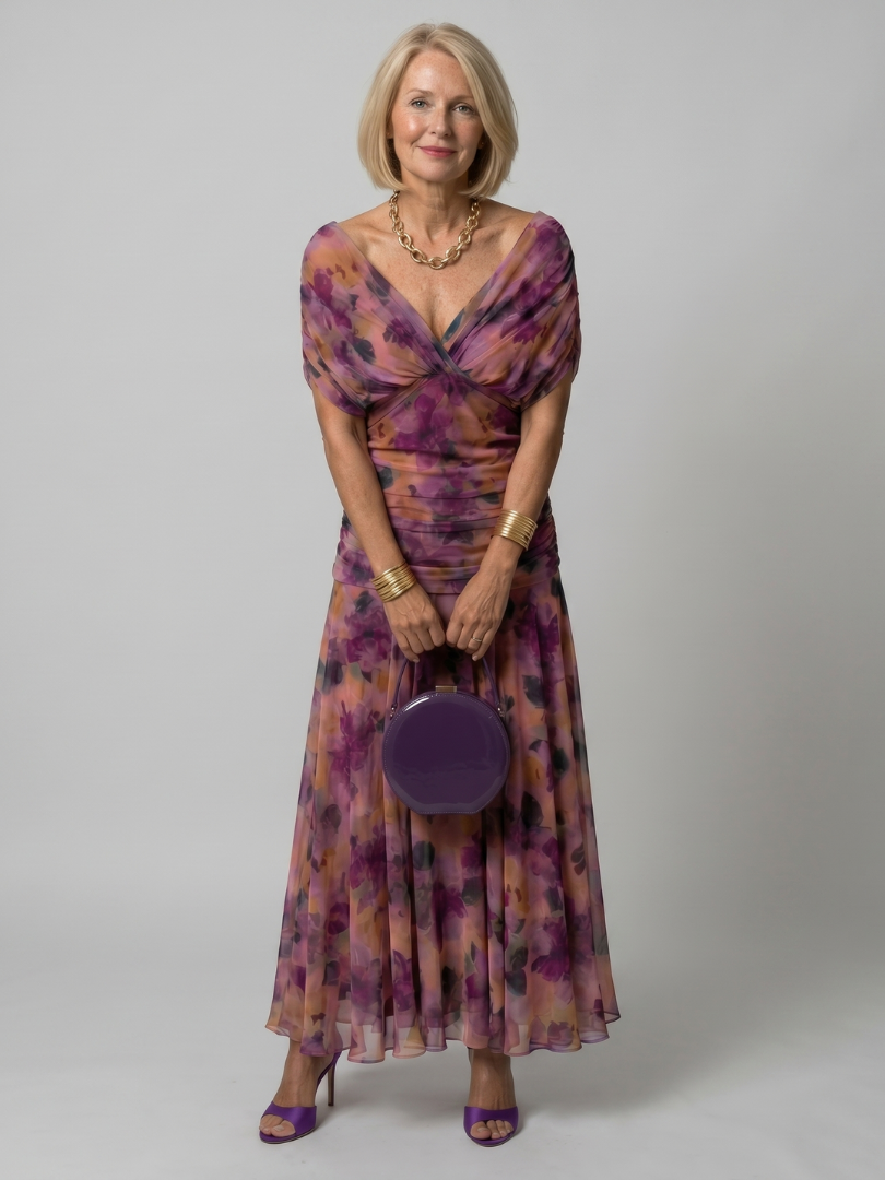 Women's Off Shoulder Flared Midi Dress