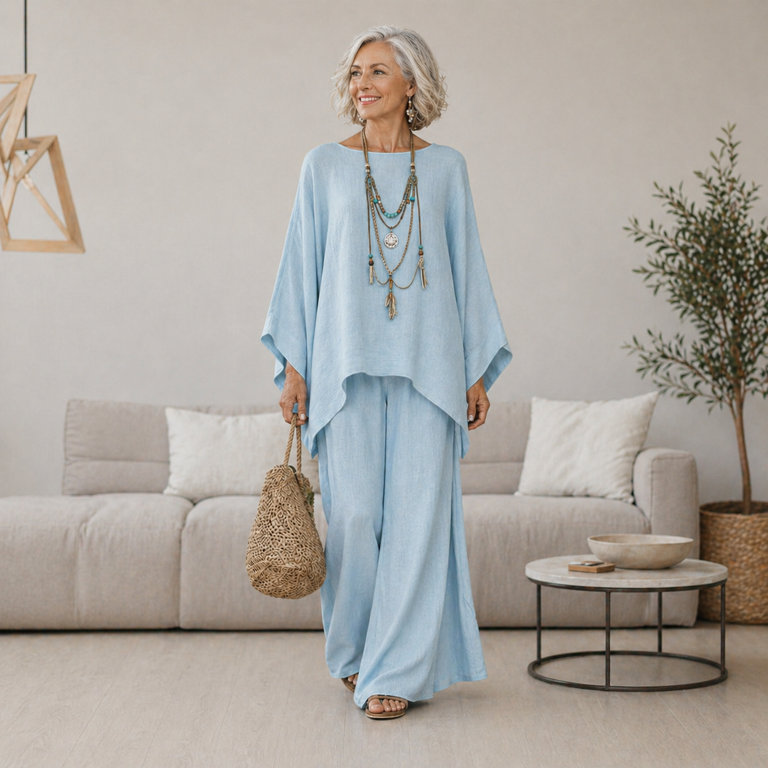 Women's Oversized Top Wide Leg Pants Set