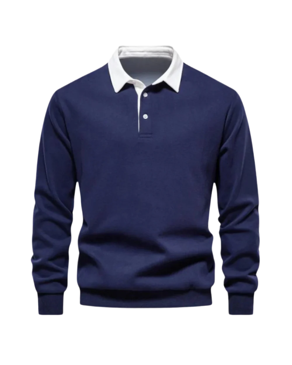 Men's Polo Collar Ribbed Knit Sweater
