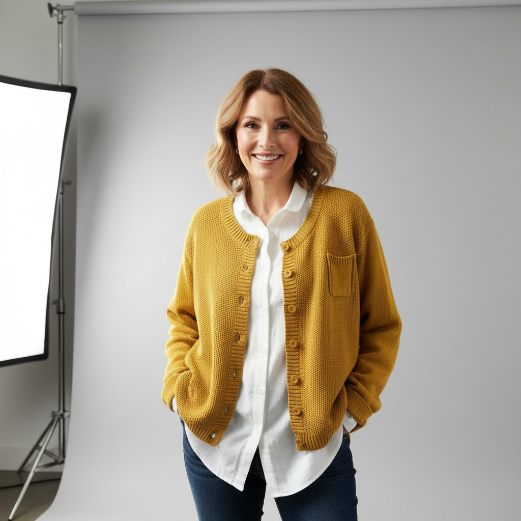 Women's Relaxed Fit Textured Knit Cardigan