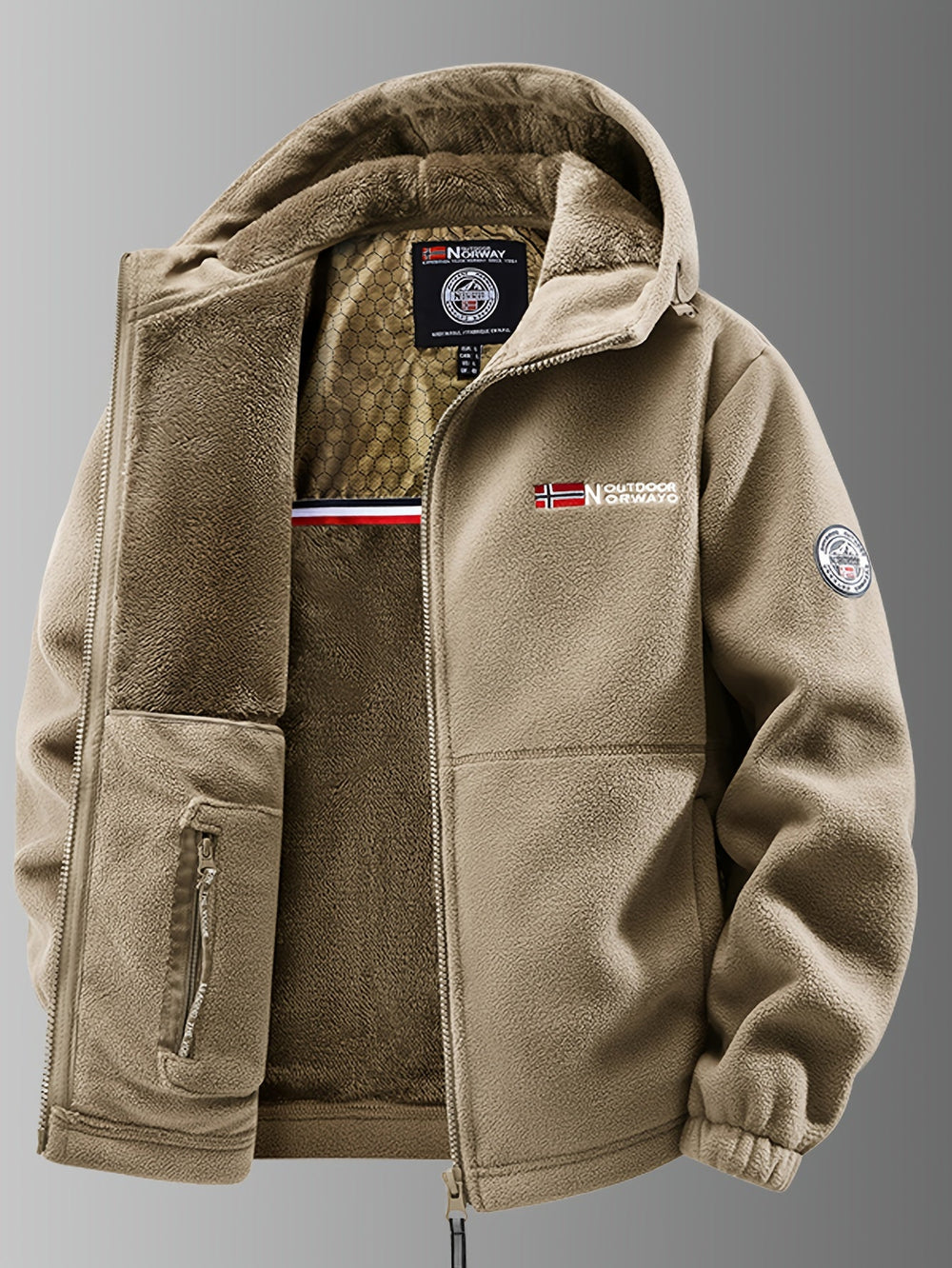 Men's Thermal Fleece Lined Hooded Jacket