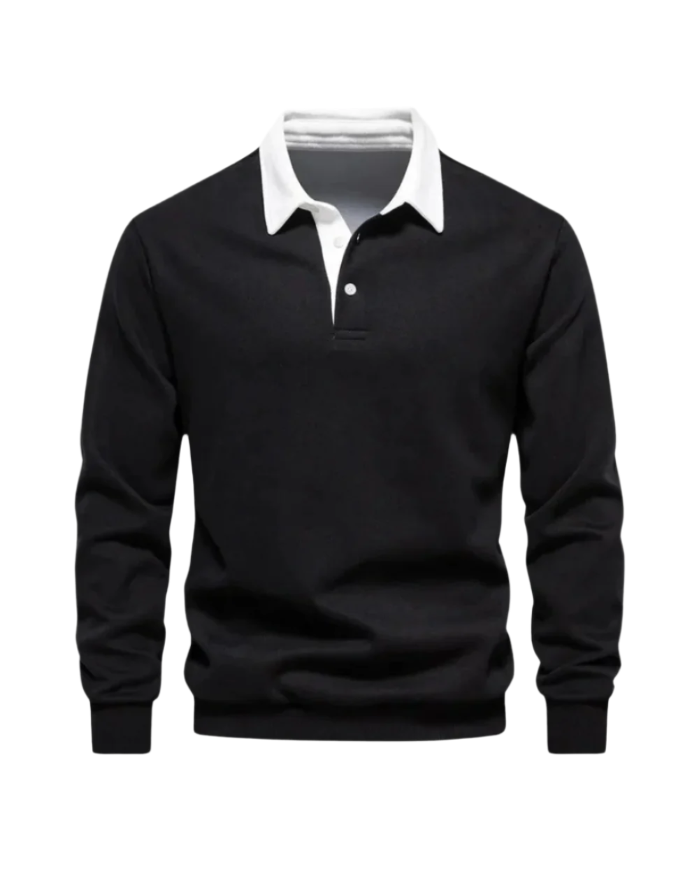 Men's Polo Collar Ribbed Knit Sweater