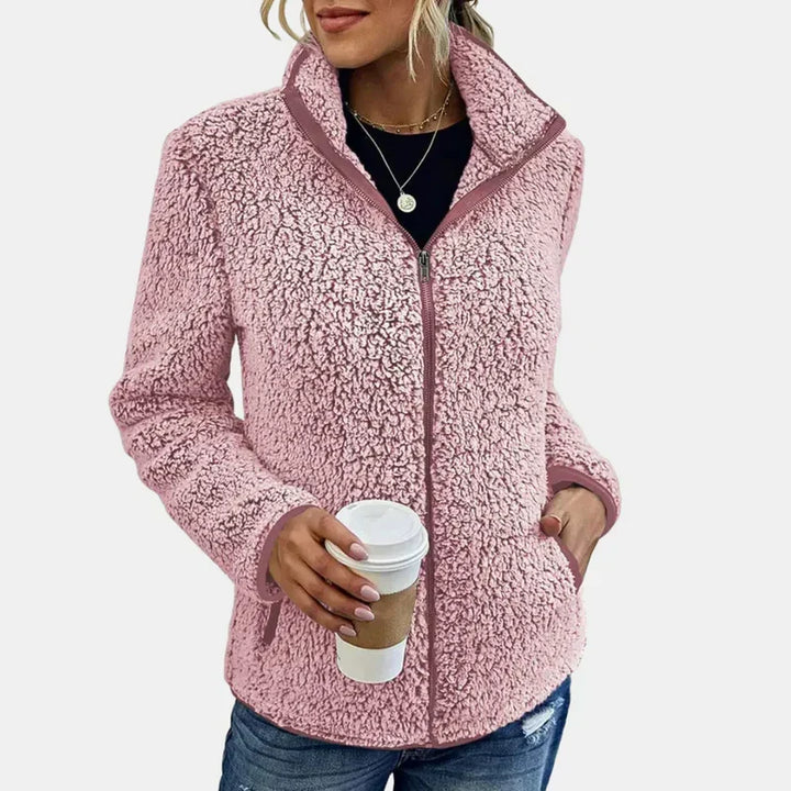 Women's Contrast Trim Stand Collar Jacket
