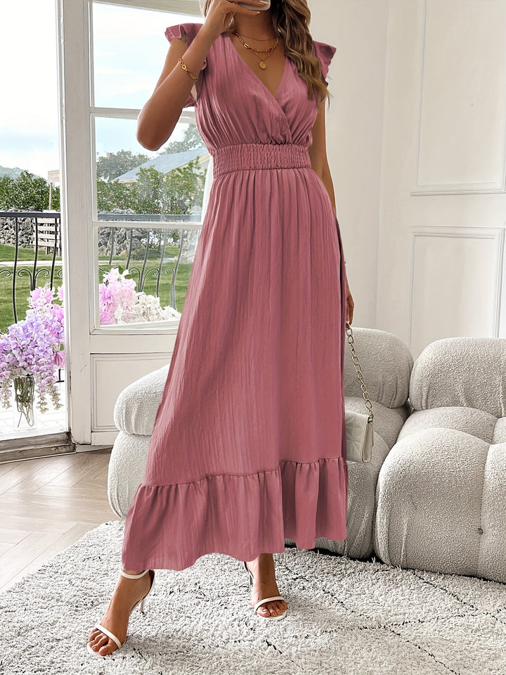Women's Smocked Waist Tiered Midi Dress