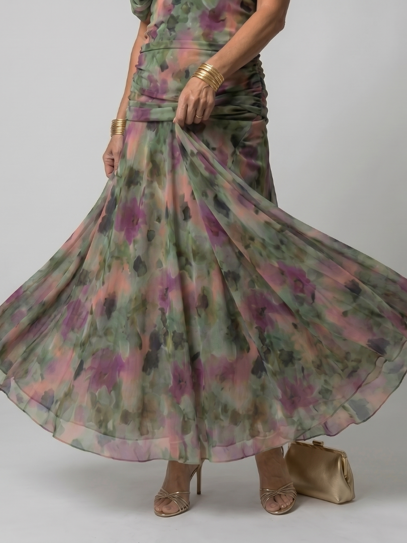 Women's Off Shoulder Flared Midi Dress