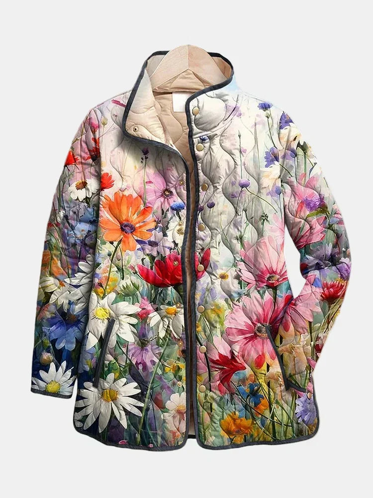 Women's Floral Print Quilted Jacket