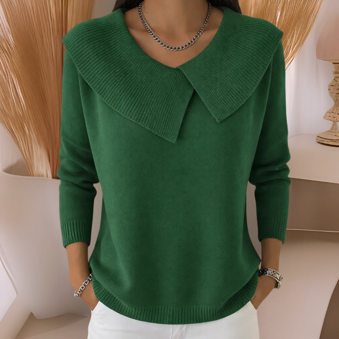 Women's Pleated Collar Knit Sweater