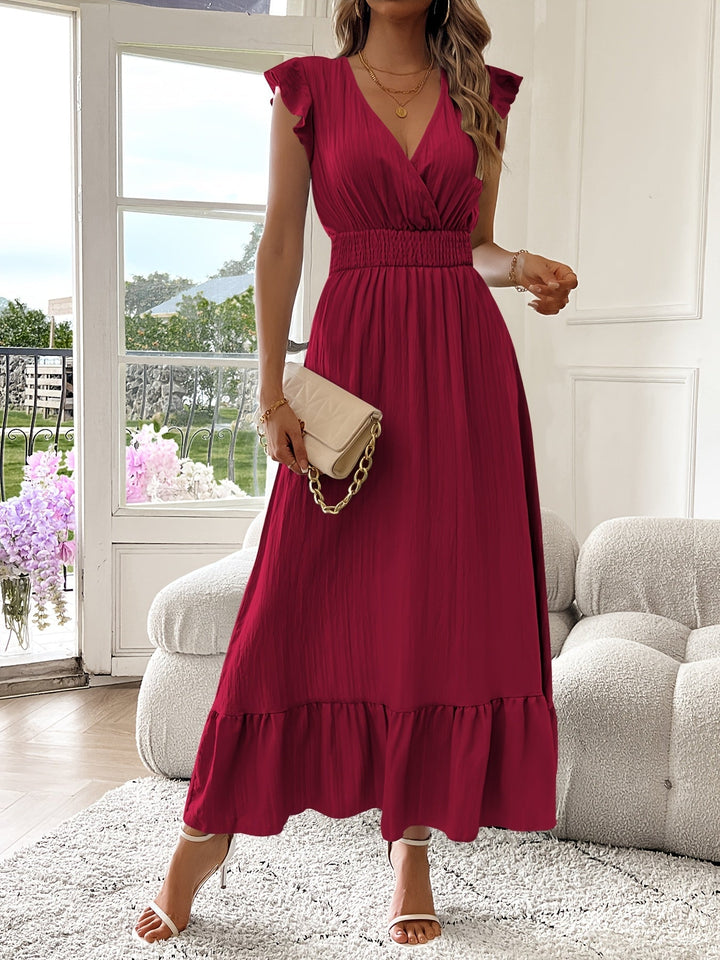 Women's Smocked Waist Tiered Midi Dress