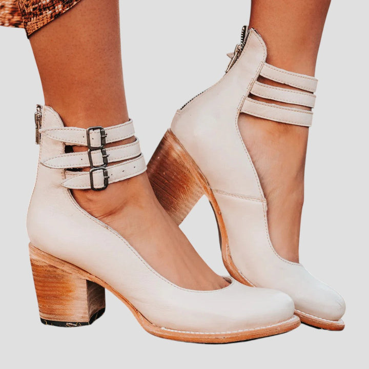 Women's Strappy Block Heel Ankle Boots