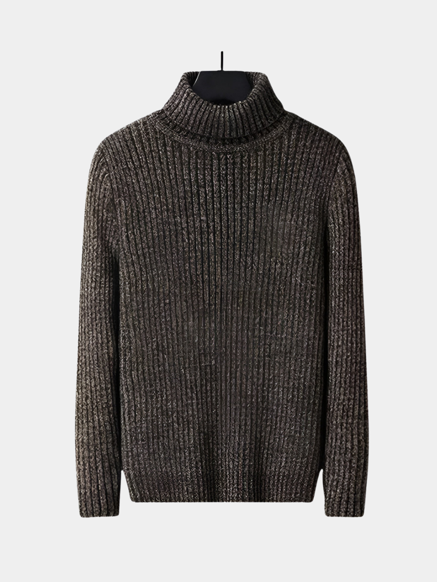 Men's Ribbed Knit Turtleneck Sweater
