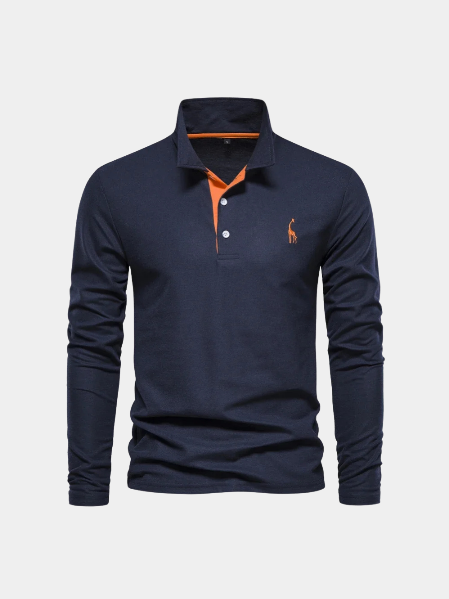 Men's Long Sleeve Embroidered Polo