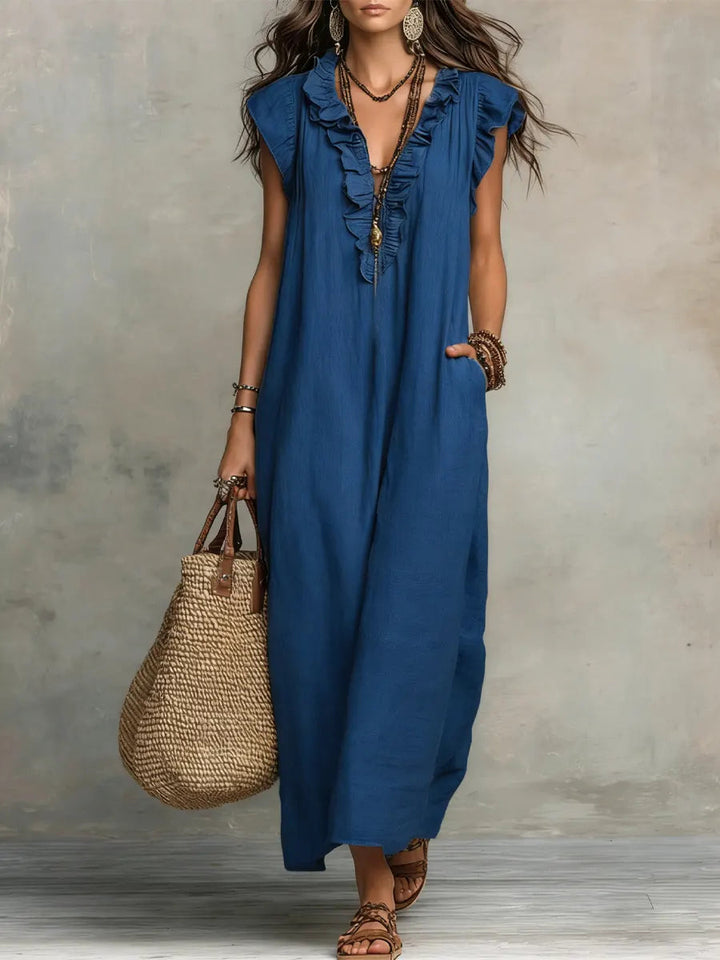 Women's Bohemian Ruffle Maxi Dress