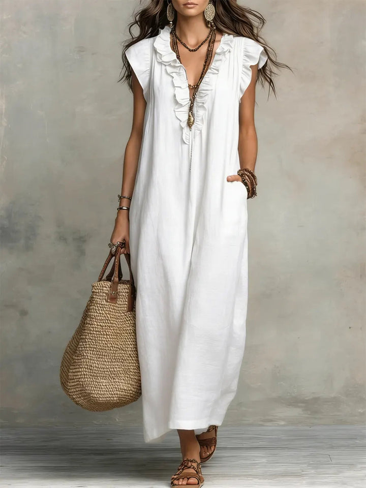 Women's Bohemian Ruffle Maxi Dress