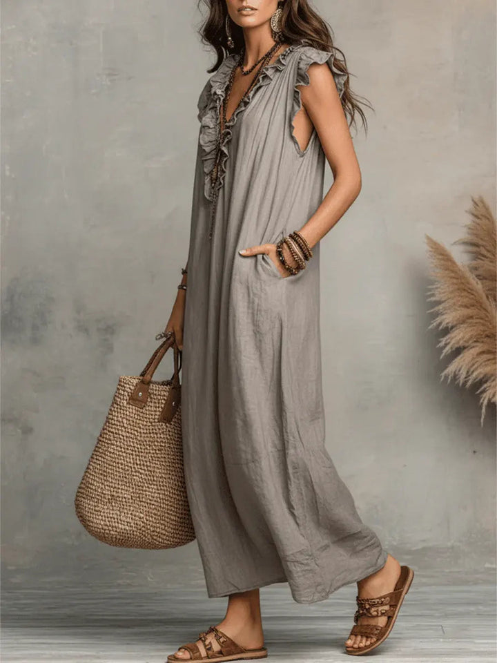Women's Bohemian Ruffle Maxi Dress