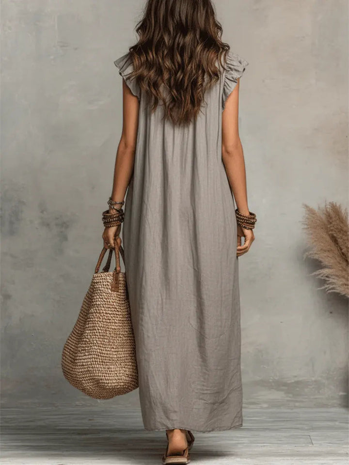 Women's Bohemian Ruffle Maxi Dress
