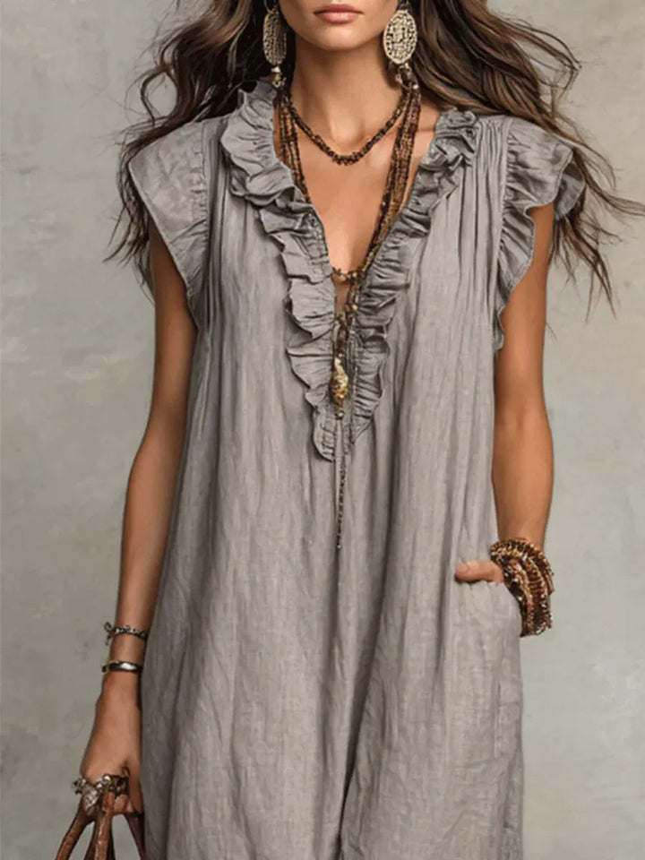 Women's Bohemian Ruffle Maxi Dress