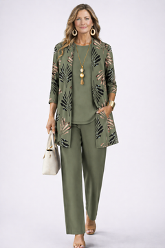 Margaret | Women's Three Piece Printed Cardigan Set