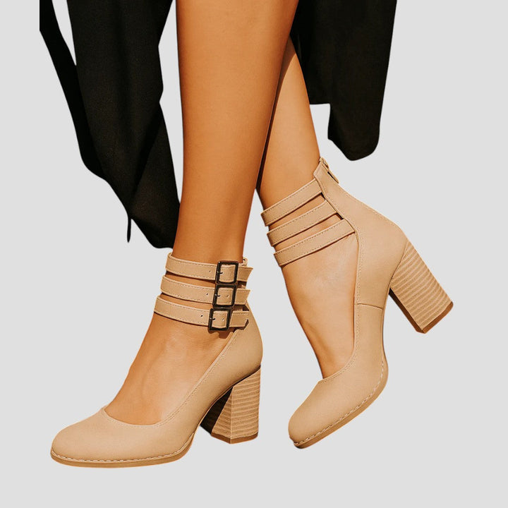 Women's Strappy Block Heel Ankle Boots