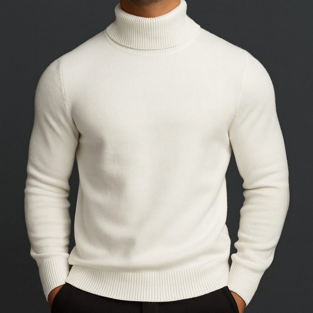 Men's Ribbed Collar Turtleneck Pullover