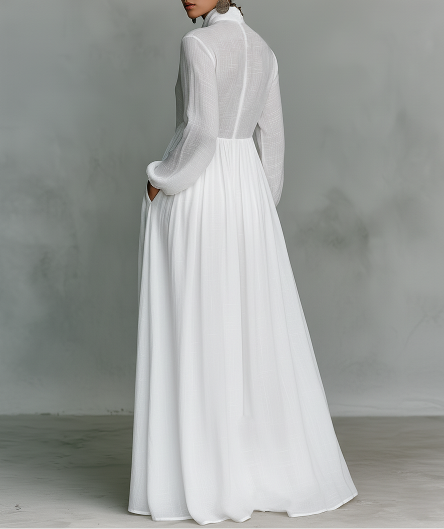 Women's Button Front Long Sleeve Dress