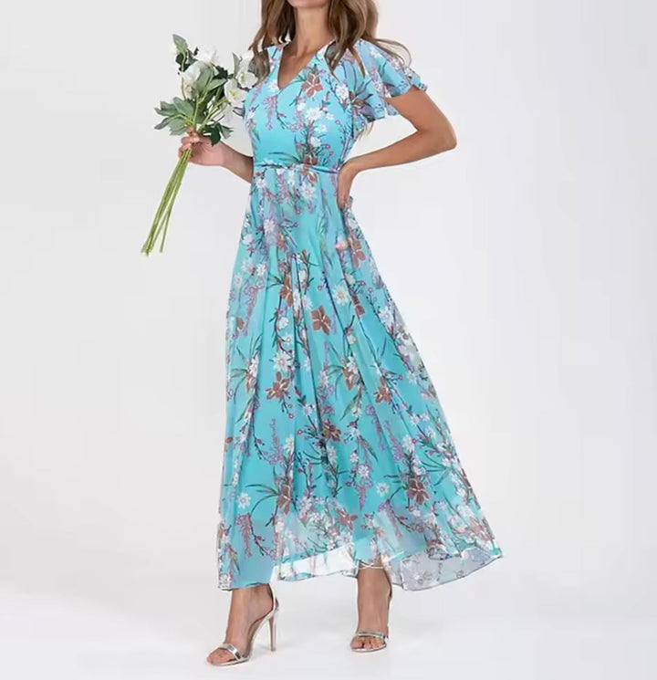 Women's Floral Print Relaxed Midi Dress