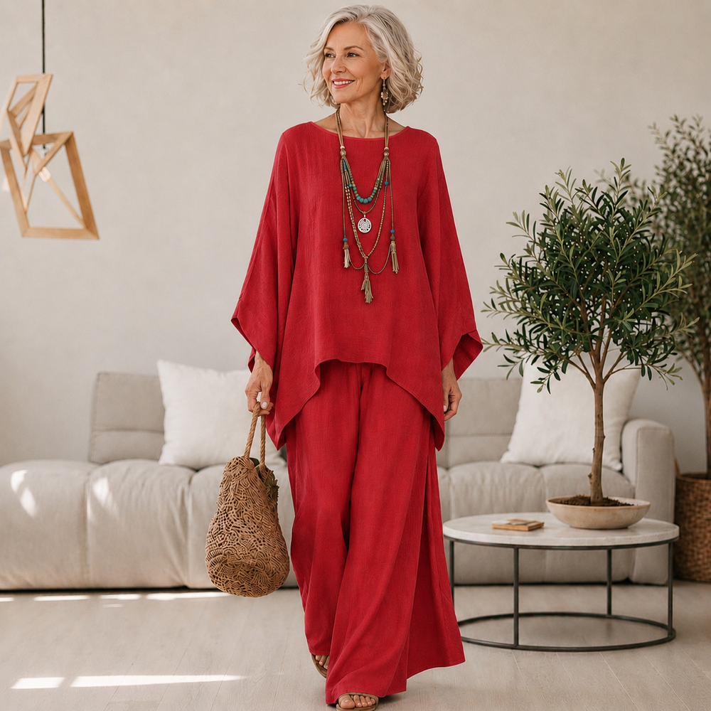 Women's Oversized Top Wide Leg Pants Set