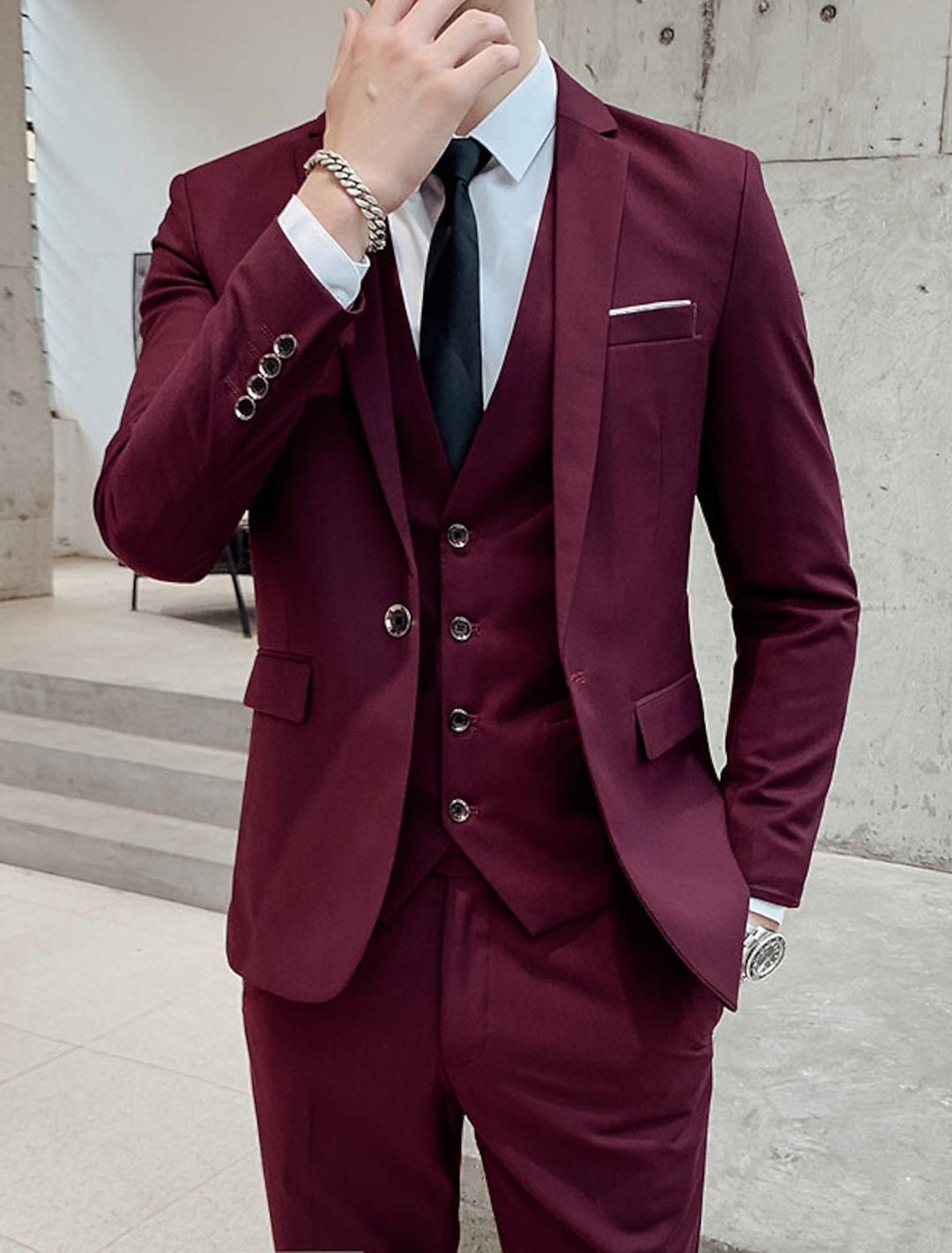 Men's Classic Two Button Three Piece Suit