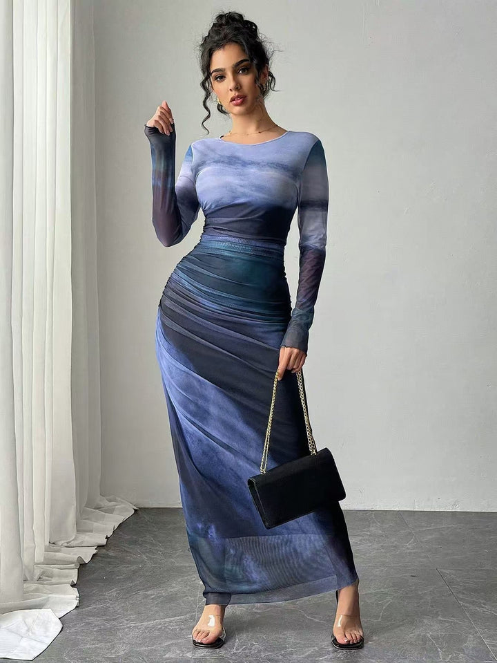 Women's Long Sleeve Bodycon Maxi Dress
