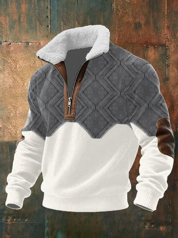 Men's Lined Collar Knit Pullover