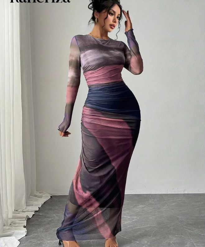 Women's Long Sleeve Bodycon Maxi Dress