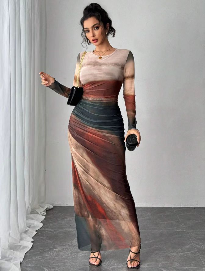 Women's Long Sleeve Bodycon Maxi Dress