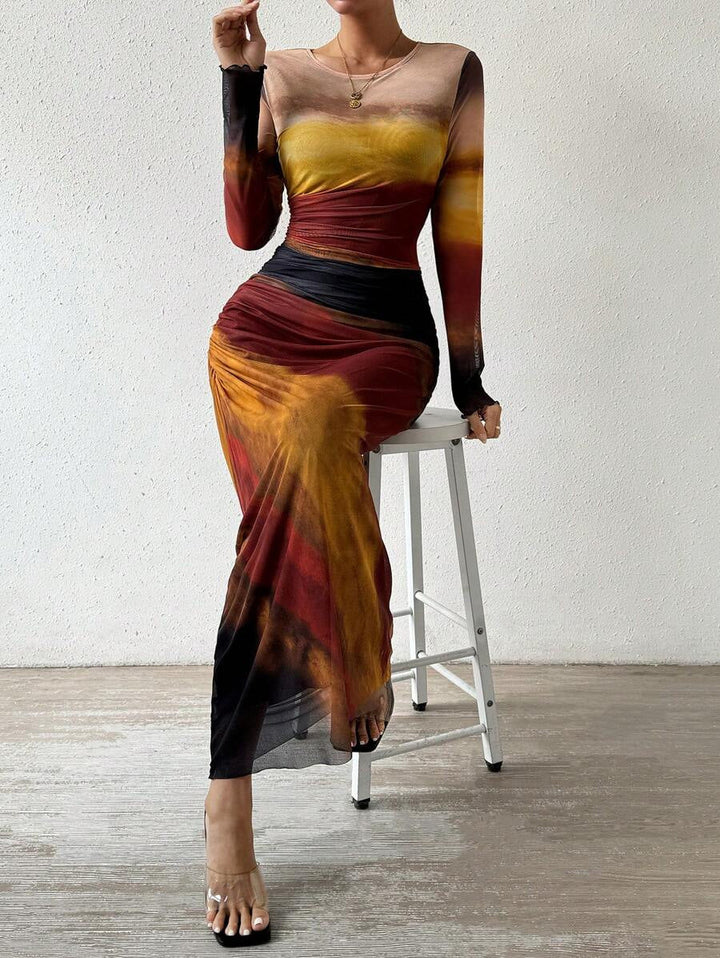 Women's Long Sleeve Bodycon Maxi Dress