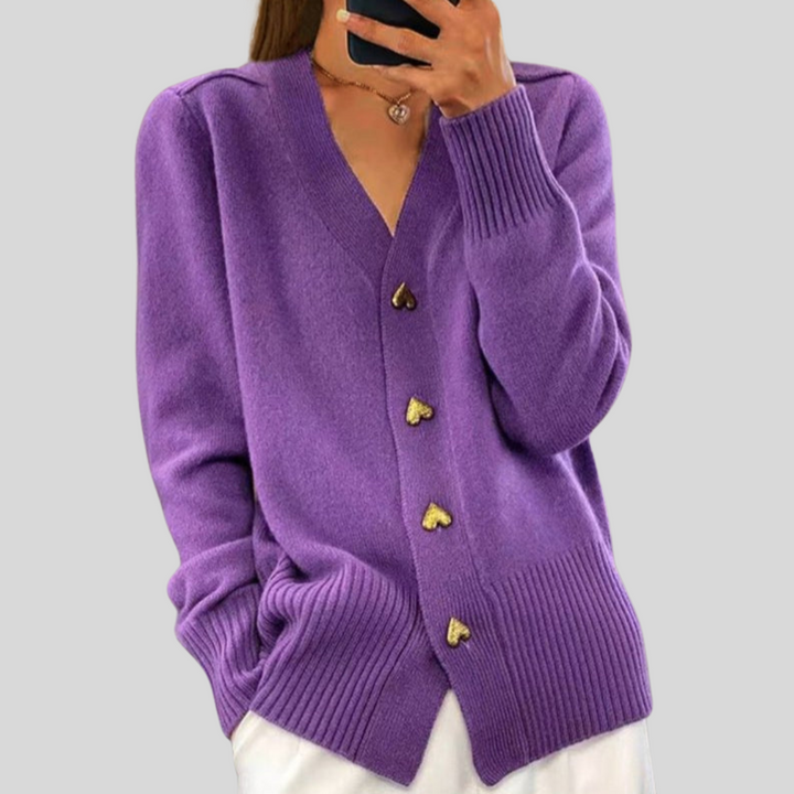 Women's Button Front Ribbed Knit Cardigan
