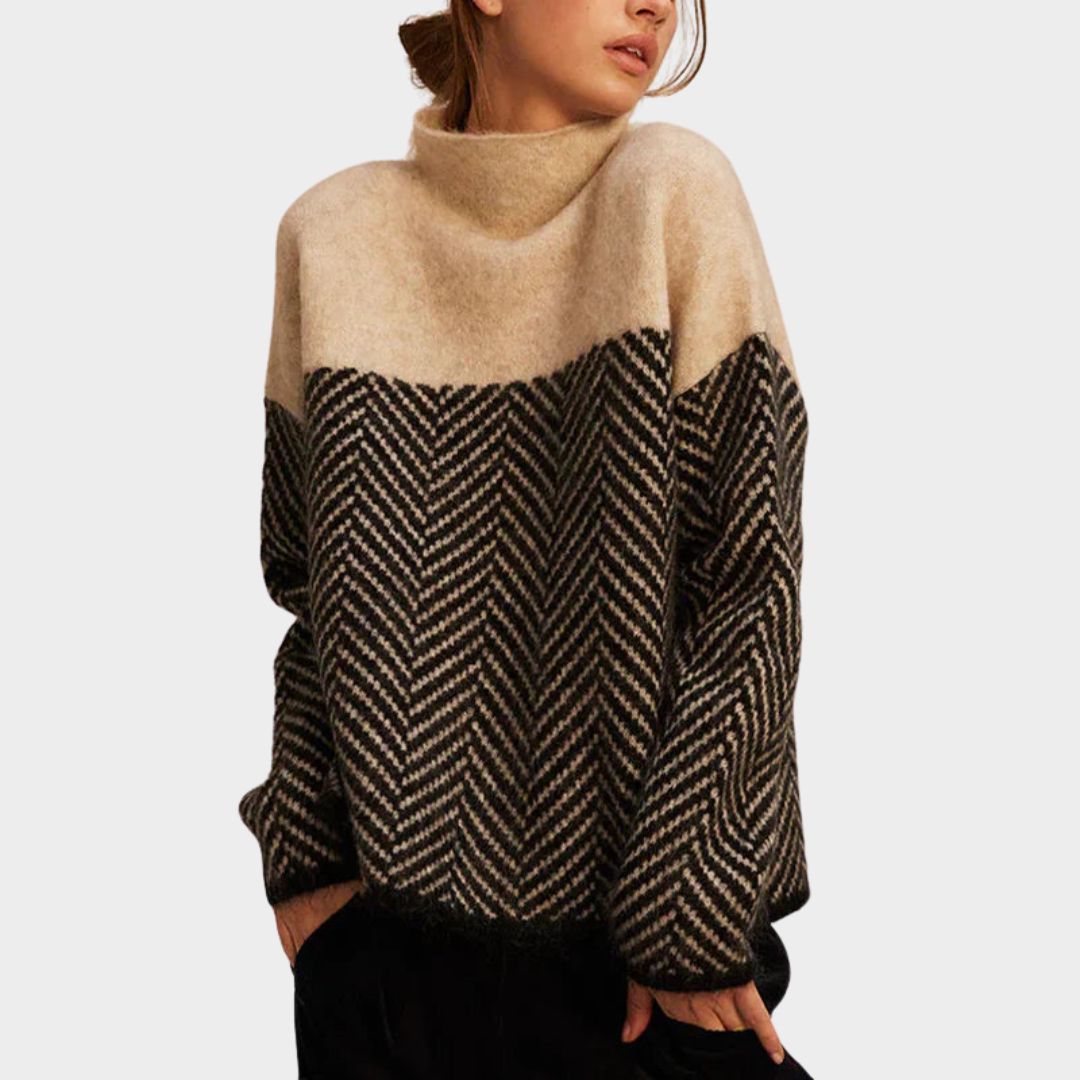 Women's Geometric Wool Knit Sweater