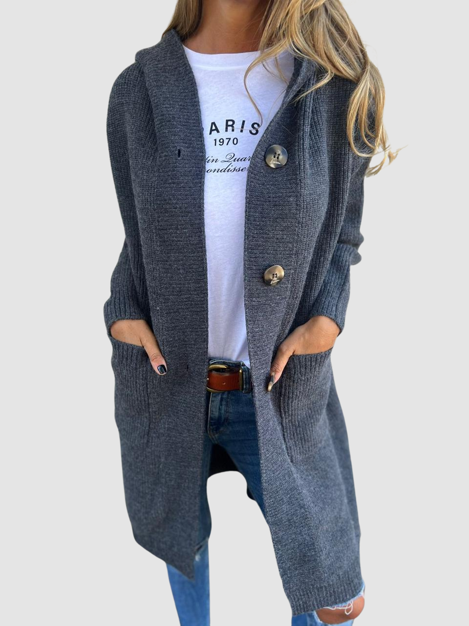 Women's Relaxed Fit Long Knit Cardigan