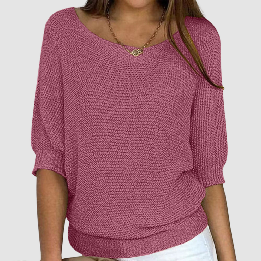 Women's Three Quarter Sleeve Knit Sweater