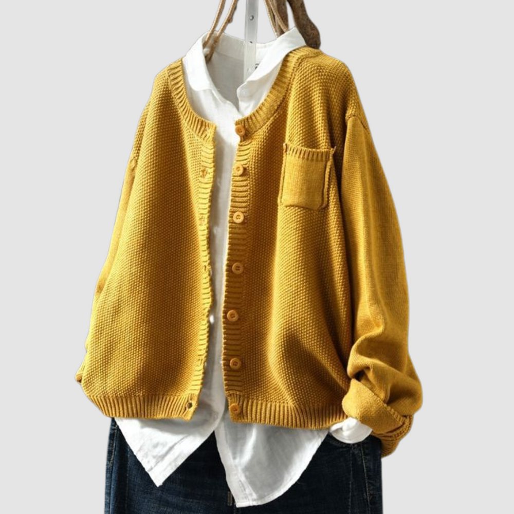 Women's Relaxed Fit Textured Knit Cardigan