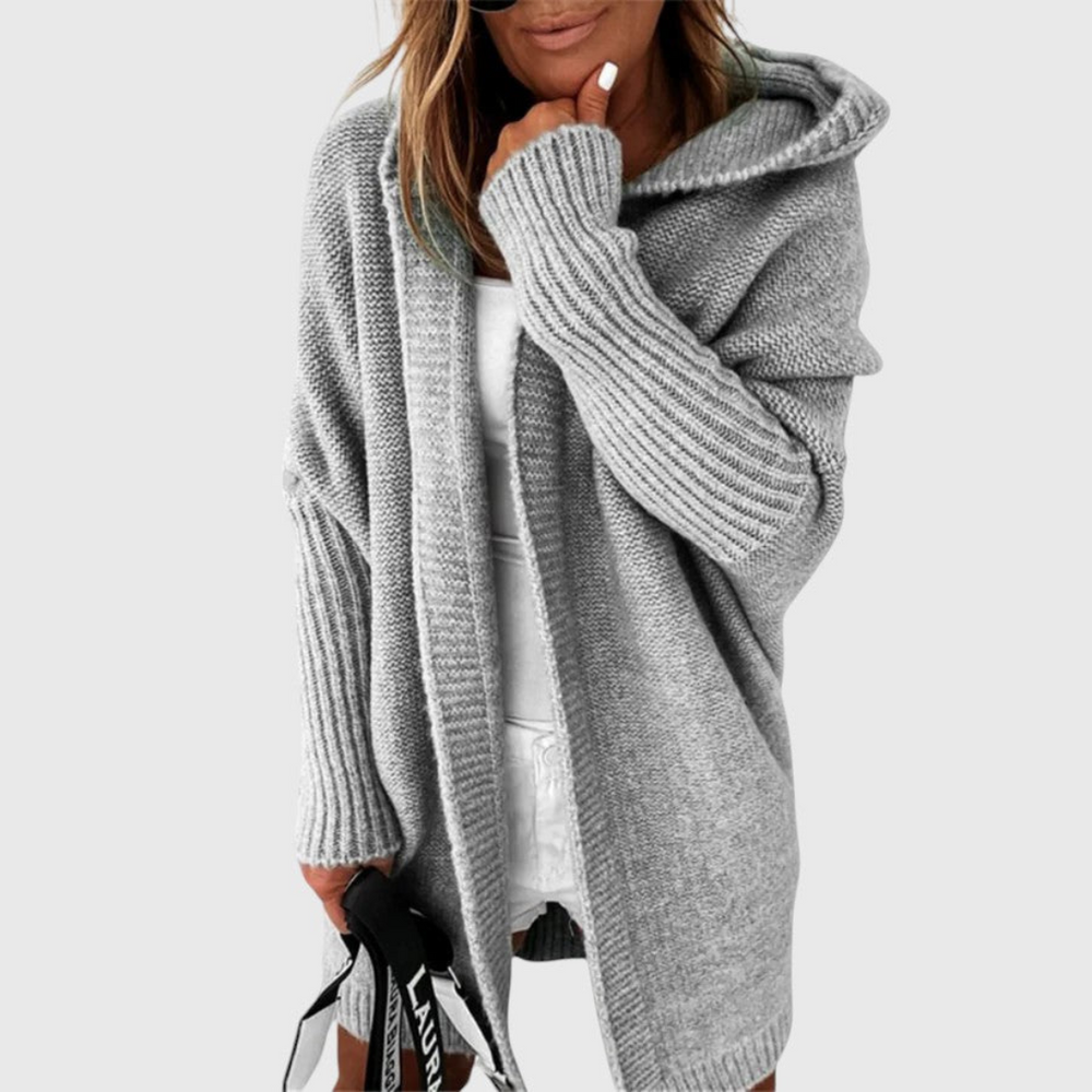 Women's Hooded Long Knit Cardigan