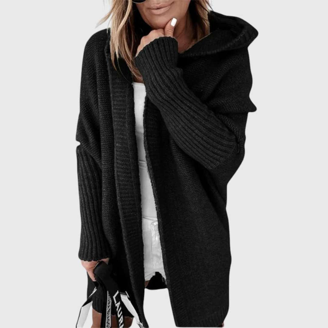 Women's Hooded Long Knit Cardigan