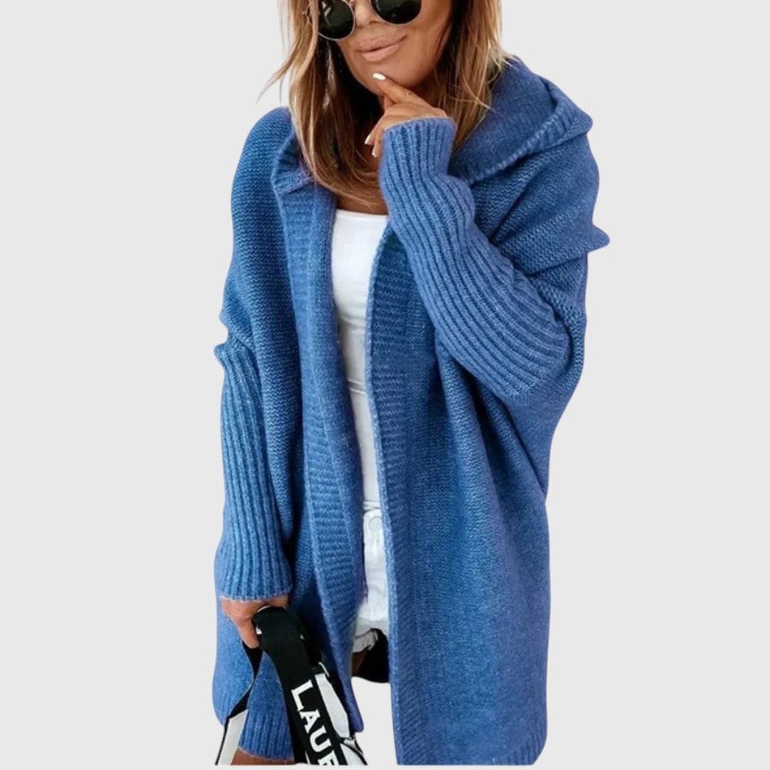 Women's Hooded Long Knit Cardigan
