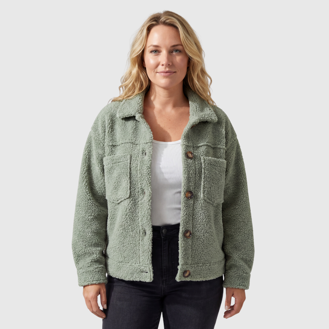 Women's Lapel Collar Button Jacket
