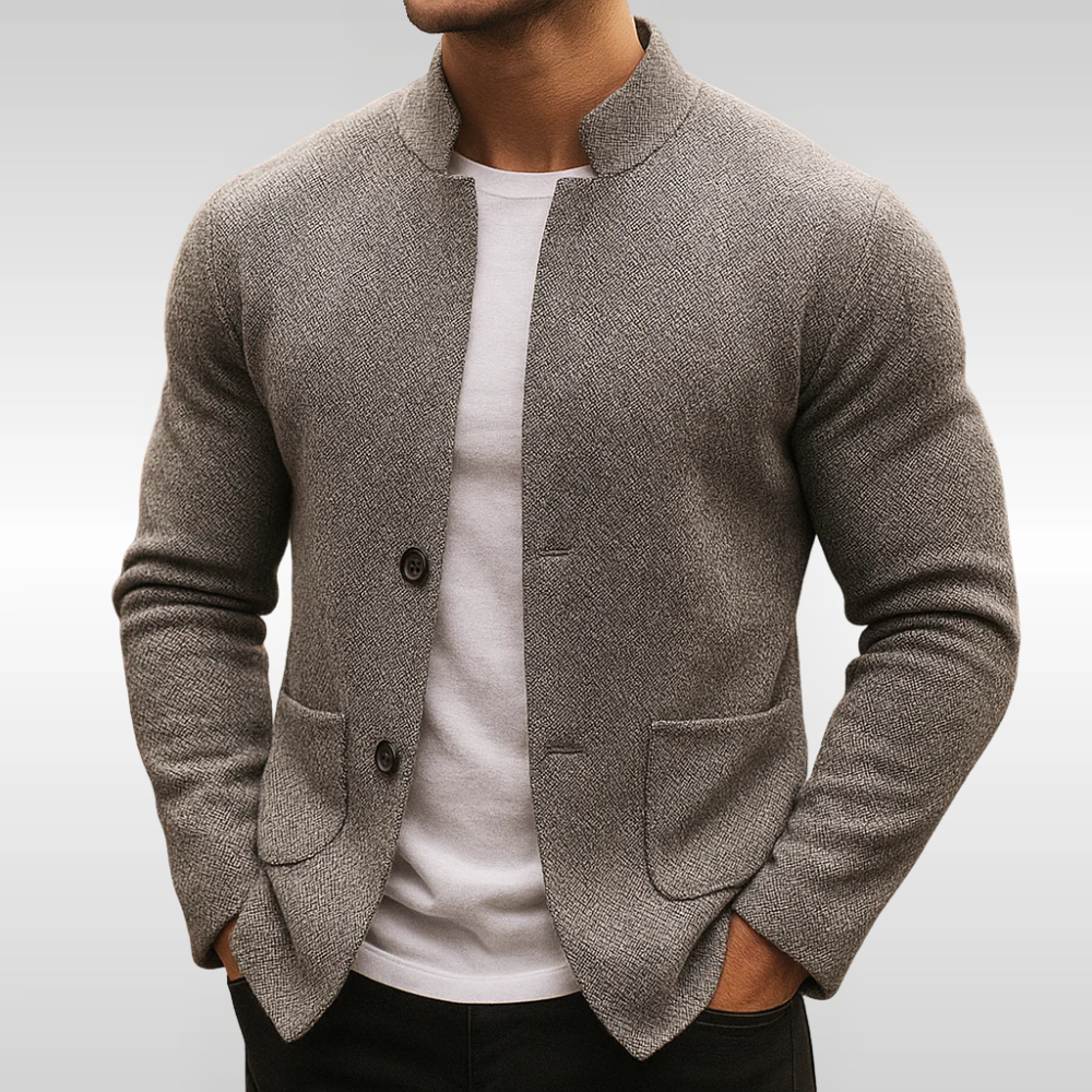 Men's Textured Knit Button Cardigan