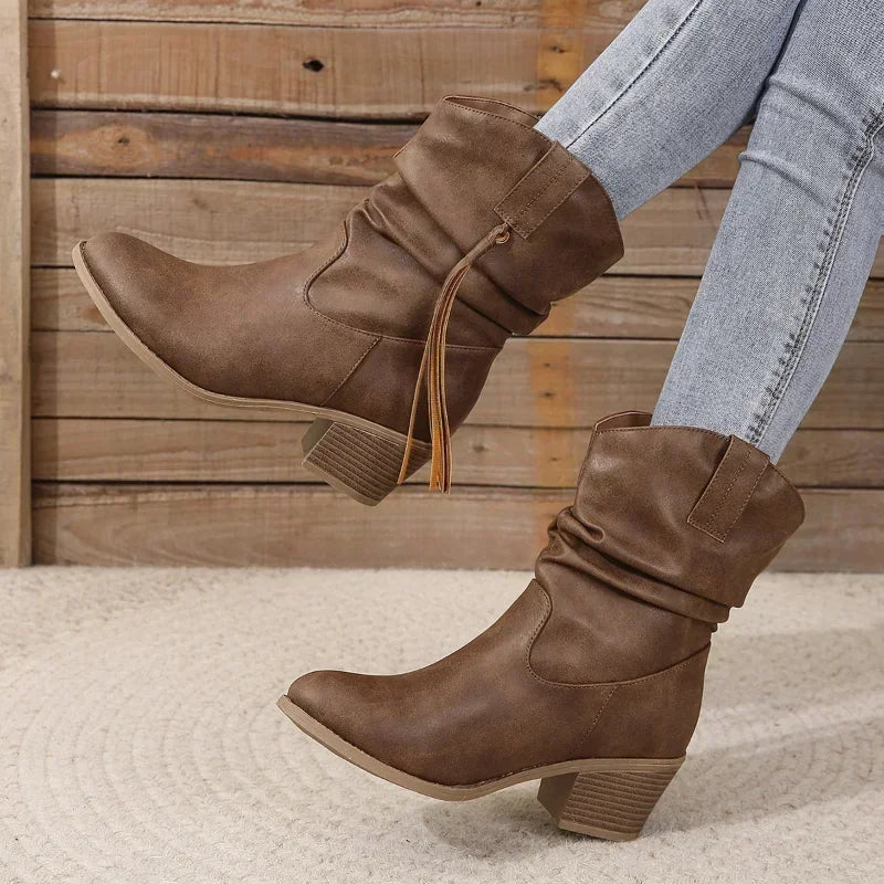 Women's Faux Leather Western Boots