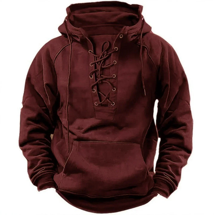 Men's Heavyweight Lace Neck Hoodie