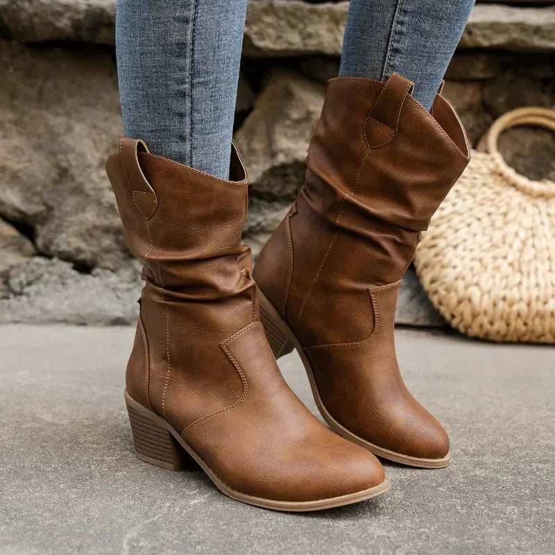 Women's Classic Western Mid Calf Boots