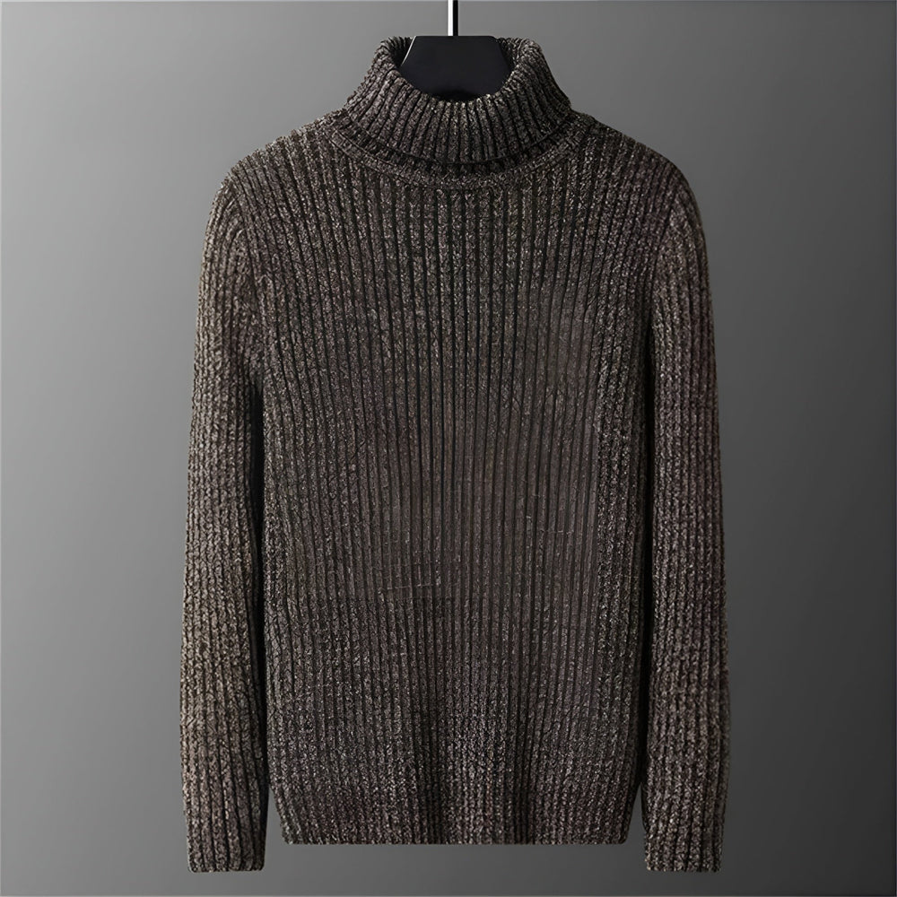 Men's Ribbed Knit Turtleneck Sweater